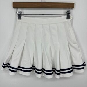 Elodie Mini Pleated Tennis Skirt Women's Size XS White Short Length Ruffle